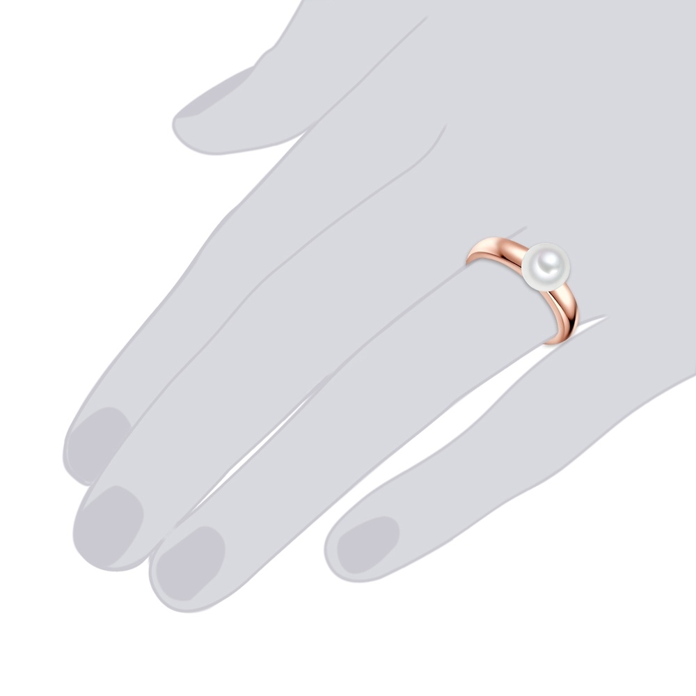 Valero Pearls Bague en argent Argent sterling Perle de culture d'eau douce en Or rose Bague