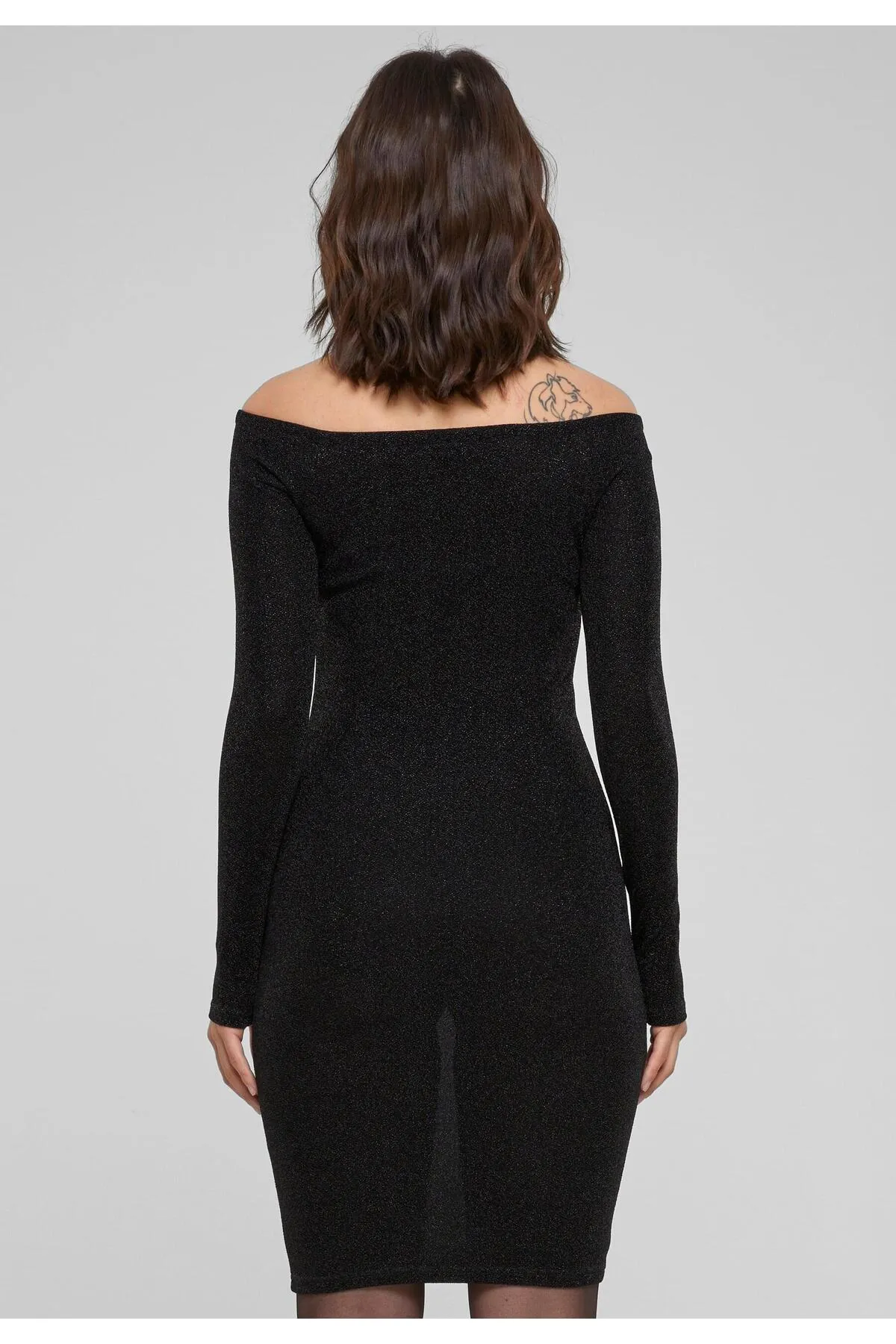 Urban Classics  Damen Schulterfreies Langarm-Glitzerkleid für Damen