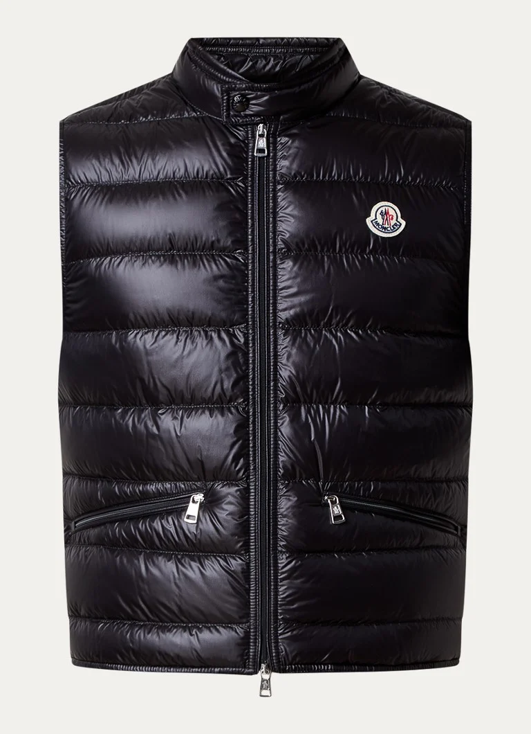Colete acolchoado Moncler Gui com enchimento de plumas e logotipo.