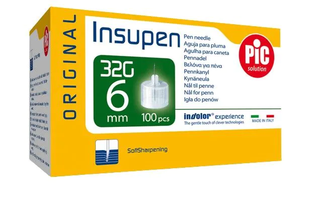 PiC-opløsning Insupen, insulinpennåle, 32G 6mm