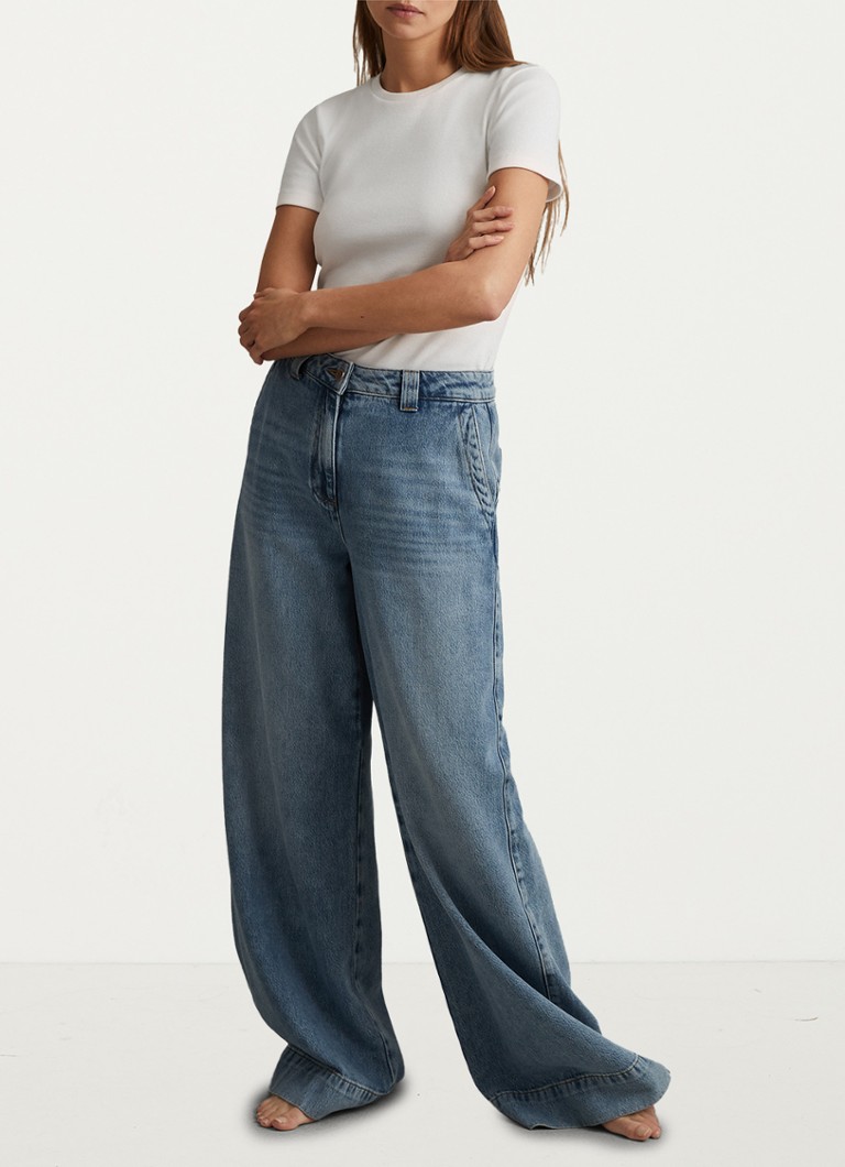 Reiss Victoria T-shirt with ribbed structure
