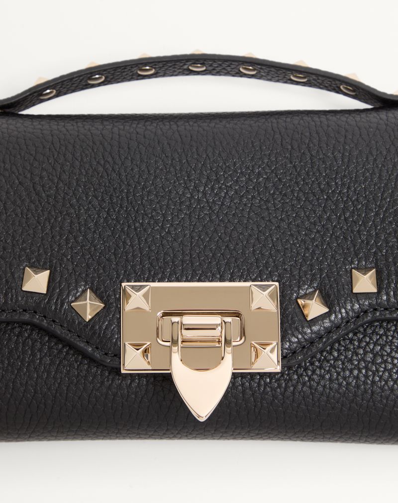 Rockstud Chain Wallet in granaatkleurig kalfsleer