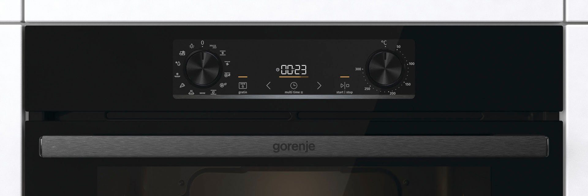 GORENJE Backofen-Set Black Pacific Basic Set, mit 1-fach-Teleskopauszug, Aqua Clean, ExtraSteam