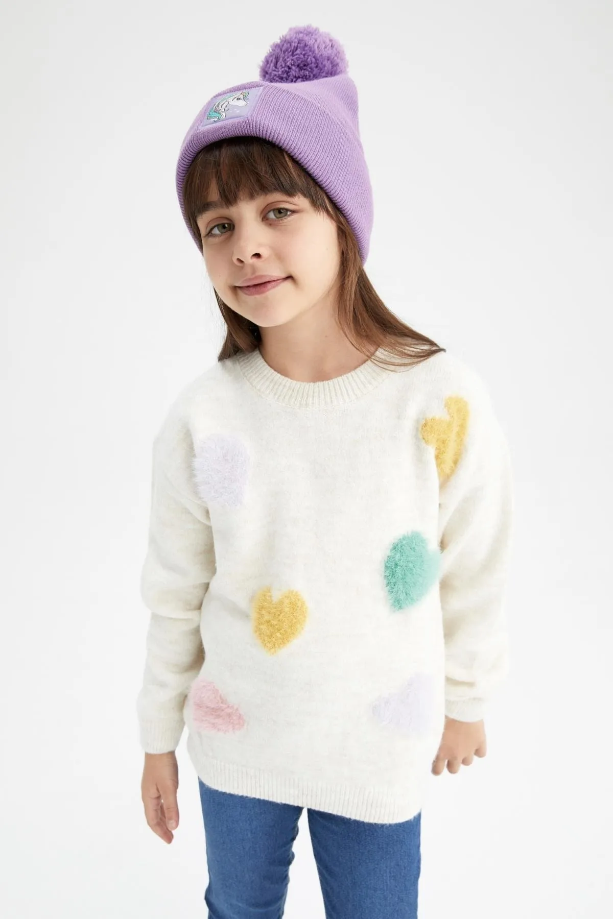 DeFacto  Standard-Fit-Pullover mit Rundhalsausschnitt für Mädchen