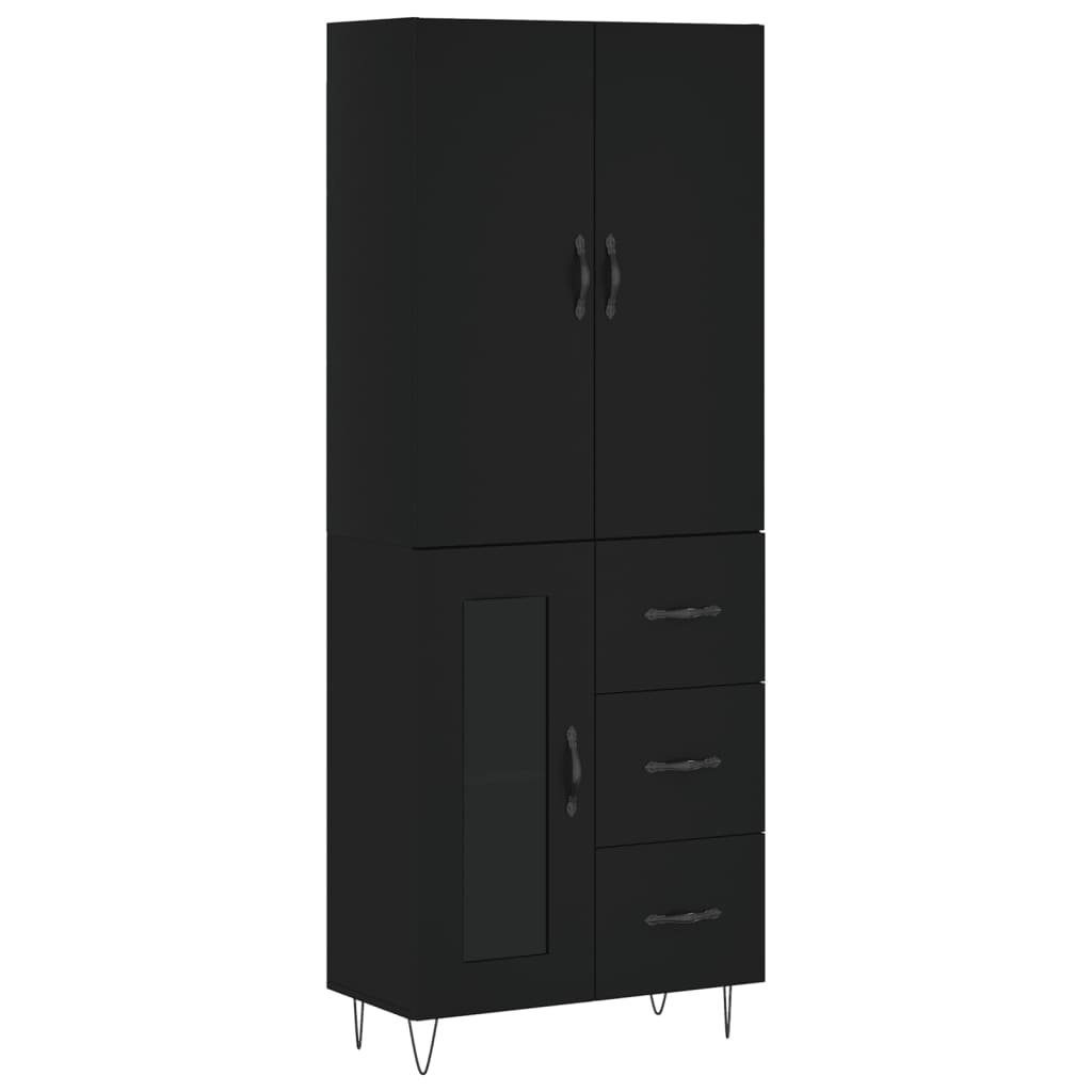 vidaXL Sideboard Highboard Schwarz 69,5x34x180 cm Holzwerkstoff (1 St)