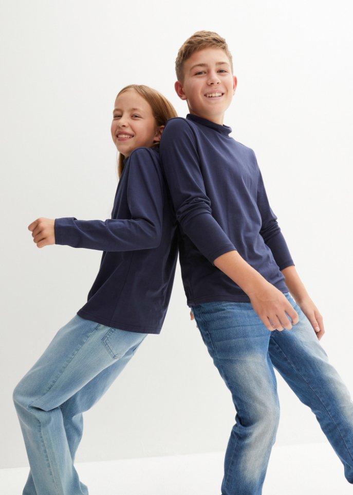 Kinder Rollkragen-Langarmshirt (2er Pack)