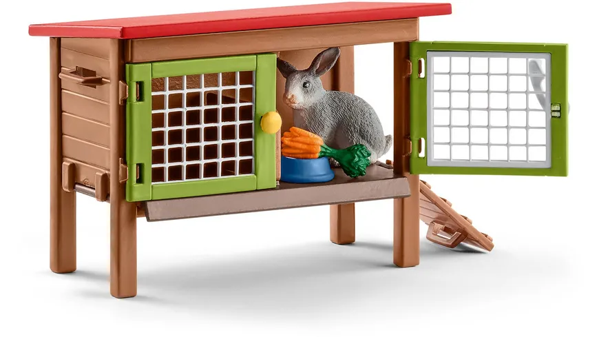 Schleich 42420 - Farm World - Kaninchenstall mit Kaninchen und Futter