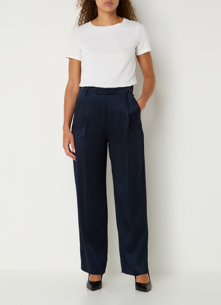 Pantaloni MaxMara Cady cu talie înaltă, cu talie lată și buzunare laterale.