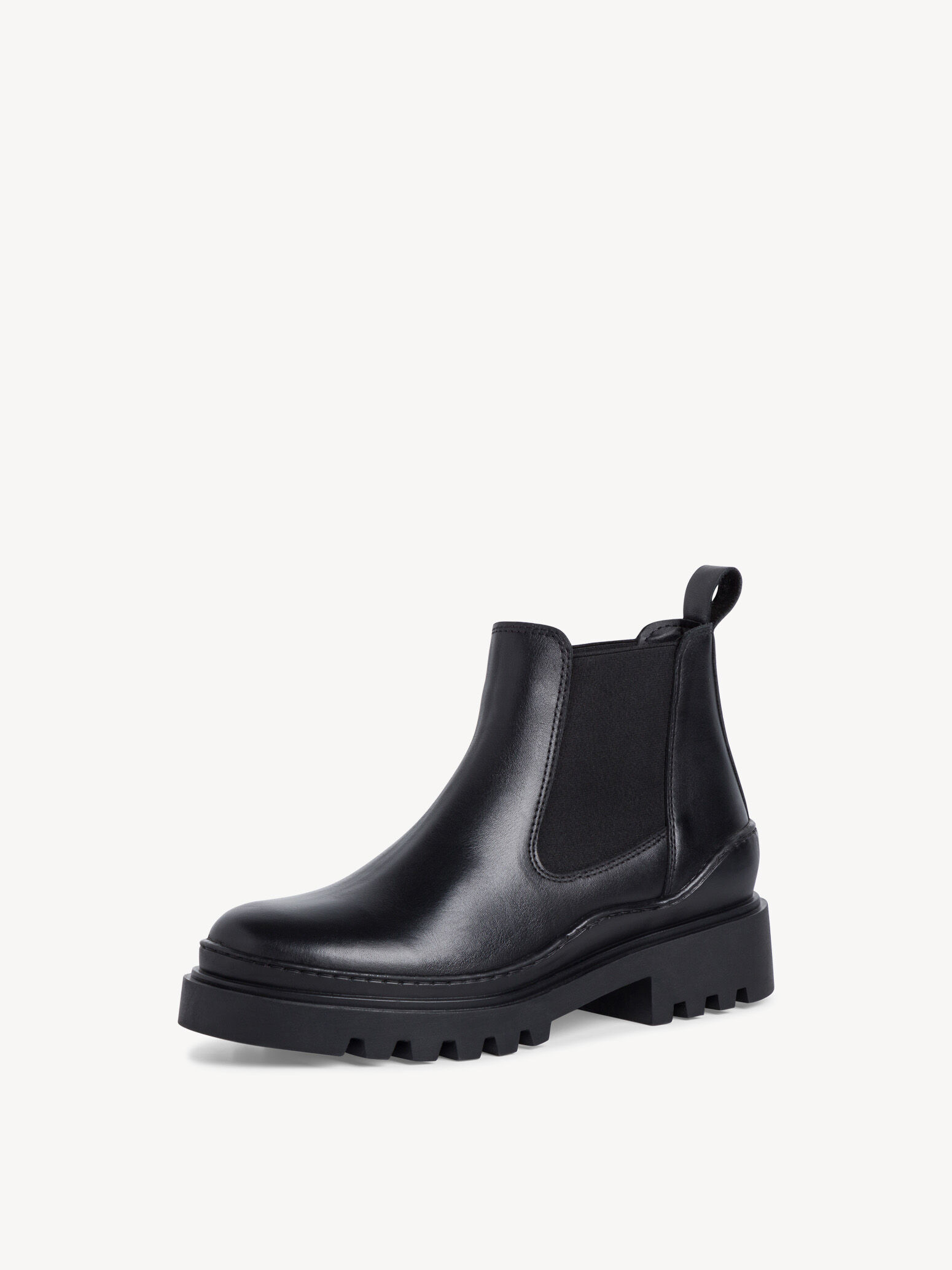Bottine Chelsea en cuir - noir