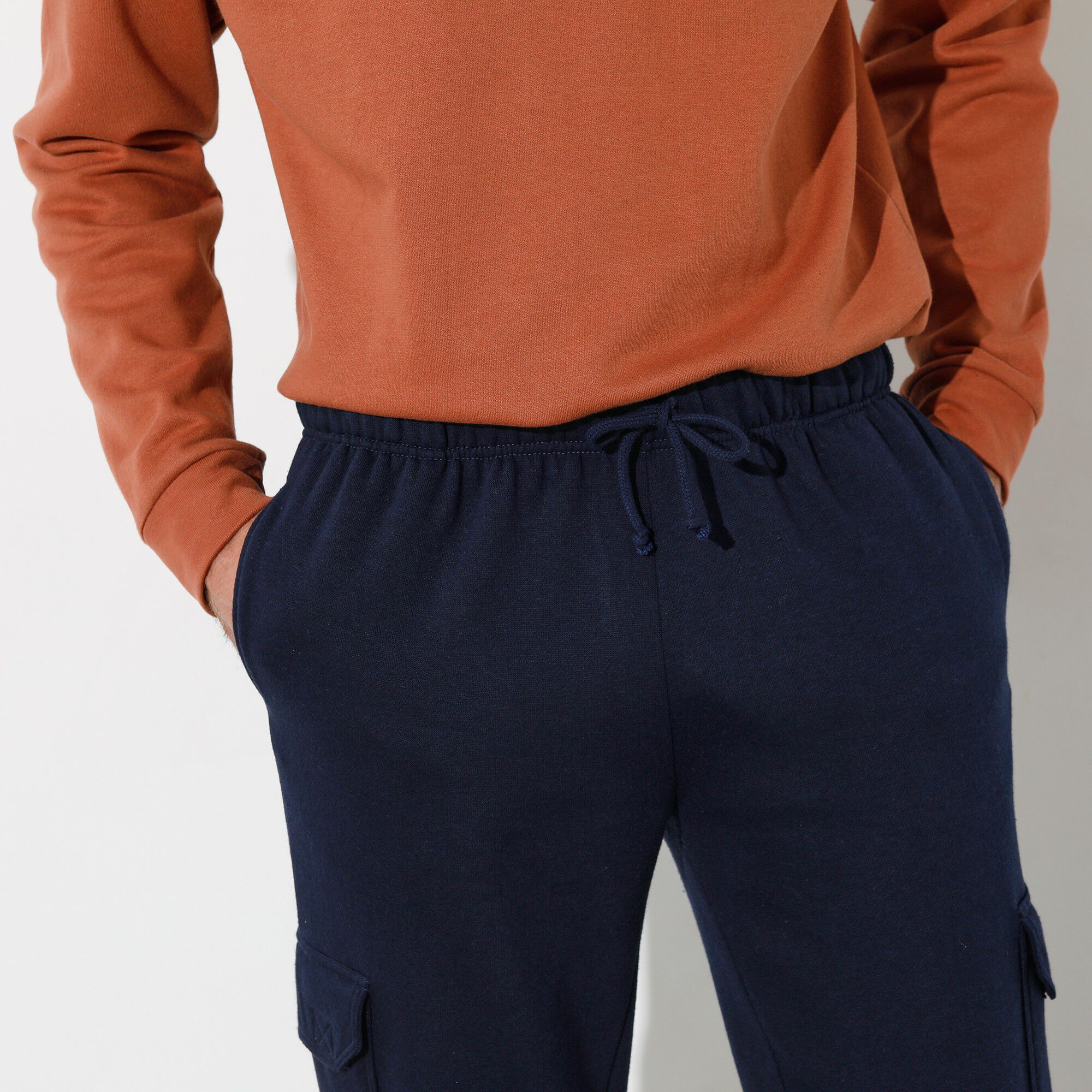 Pantalon molleton cargo bas resserrés