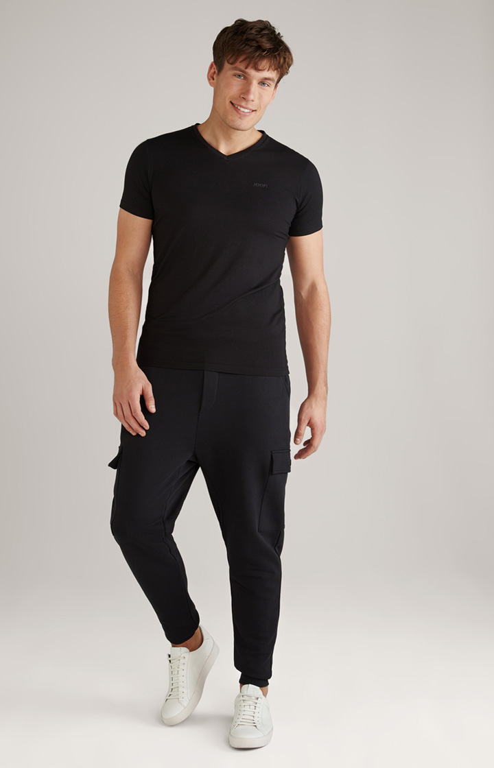 2er-Pack Modal-Baumwoll-Stretch T-Shirts in Schwarz