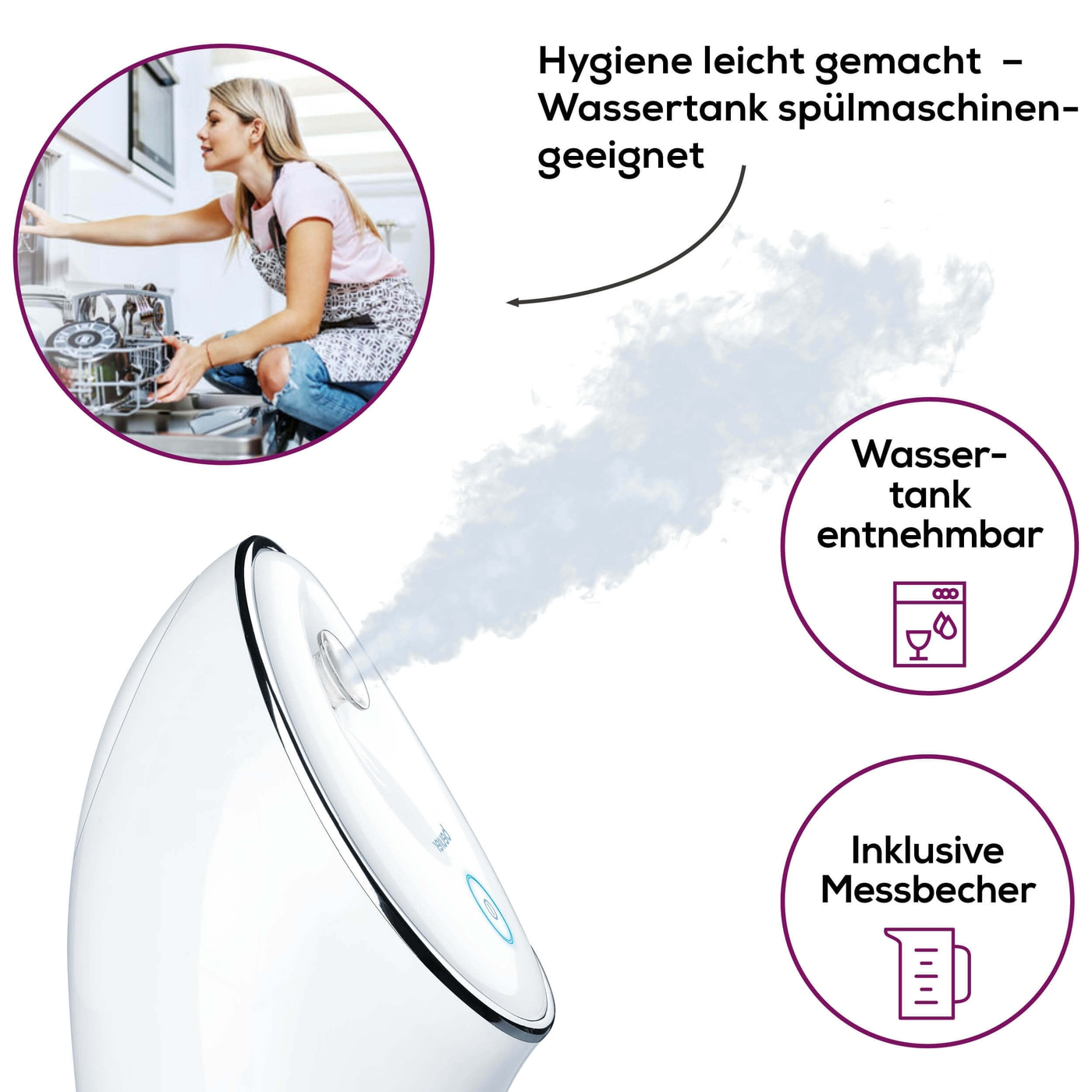 Beurer Ionen Gesichtssauna FC 72 Pureo Ionic Hydration-Tiefenreinigende Gesichtssauna mit zuschaltbarer Inonen-Technologie