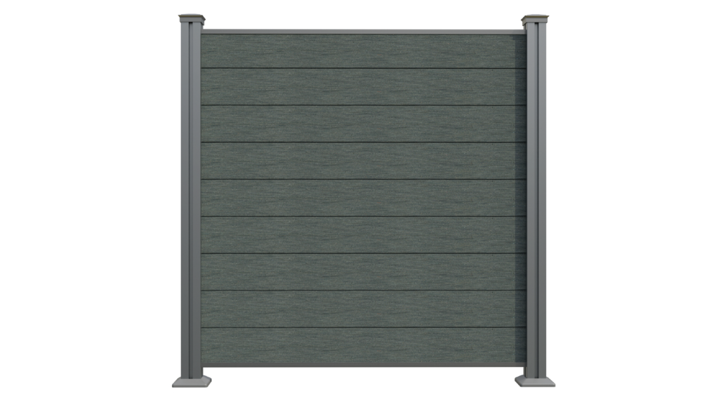 Hardin 1fachgut WPC-Sichtschutzzaun CORTADO - 5x Element   6x Pfosten grau