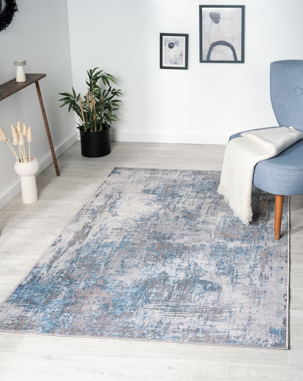 MyFlair Teppich Olivia, 120cm x 180cm, Farbe blau/grau, rechteckig