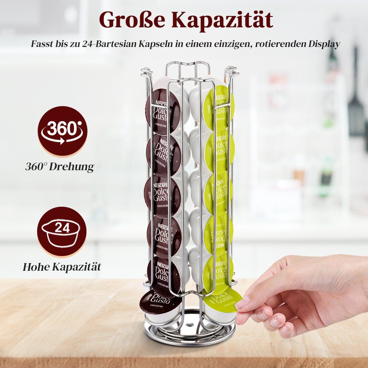7Magic Kapselhalter kapselspender für Dolce Gusto & Nespresso, 13