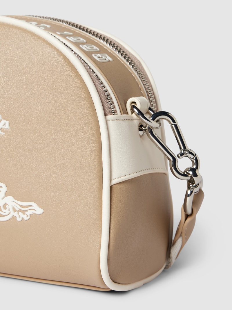 Handtasche mit Label-Detail Modell 'HEATHER' in sand
