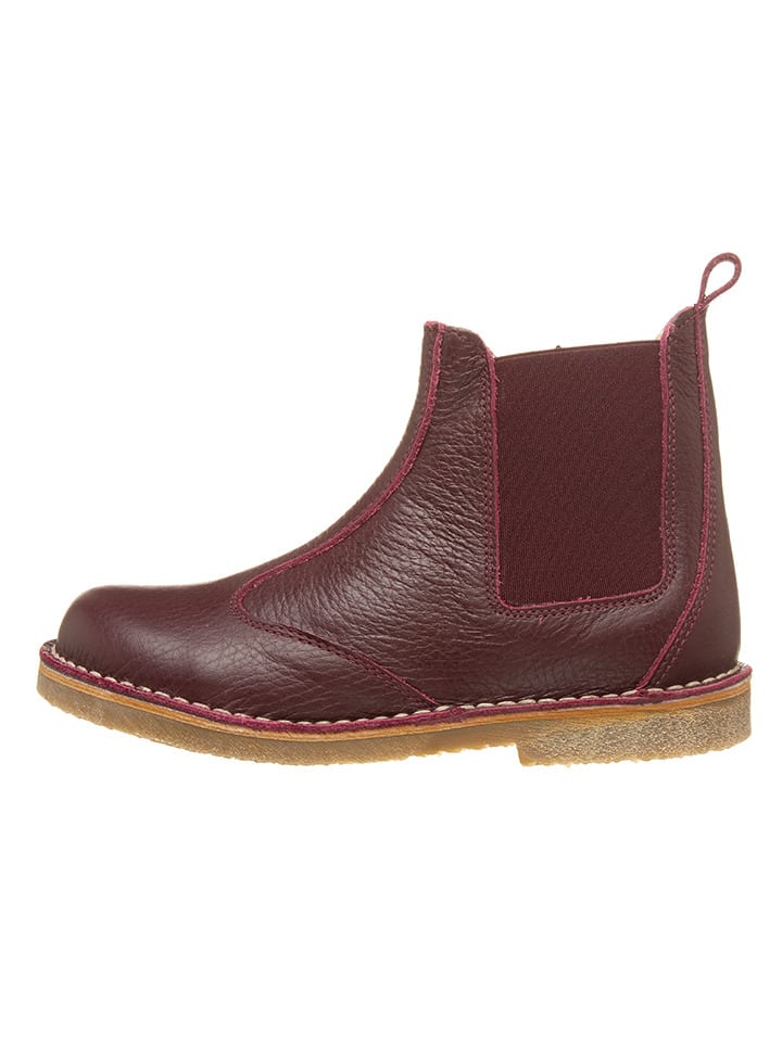 kmins Leder-Chelsea-Boots in Bordeaux günstig kaufen