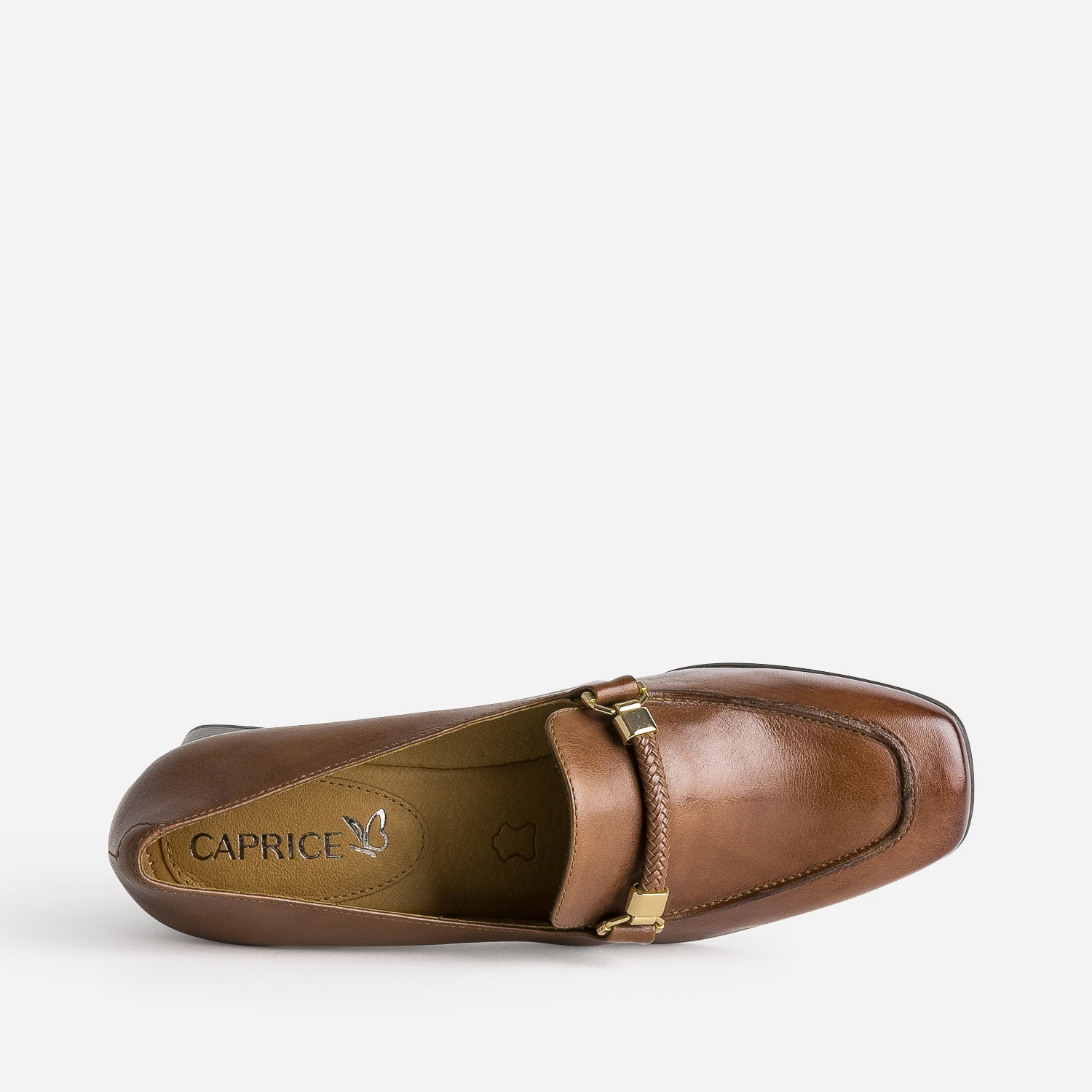 Mocassin à talon CAPRICE cognac en cuir