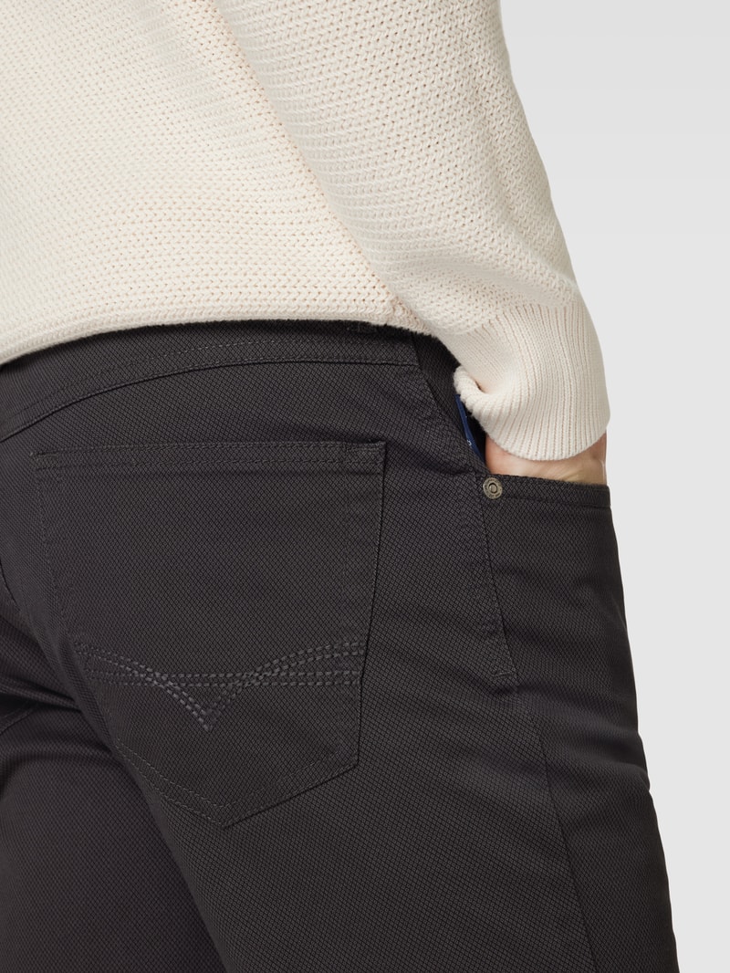 Stoffhose mit Strukturmuster in dunkelgrau