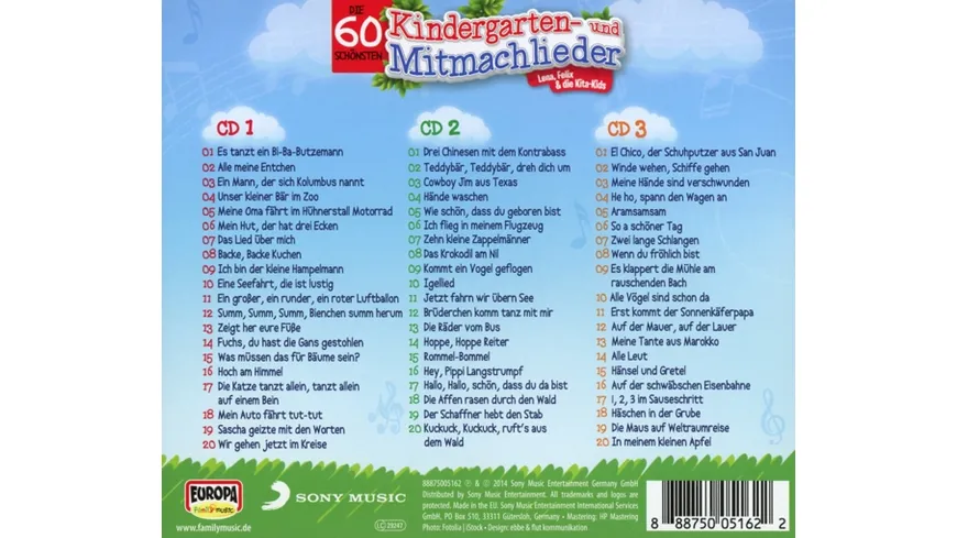 Die 60 schönsten Kindergarten- und Mitmachlieder