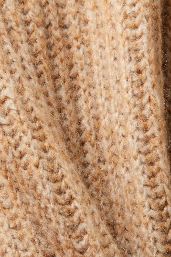 Grobstrick-Pullover mit Stehkragen