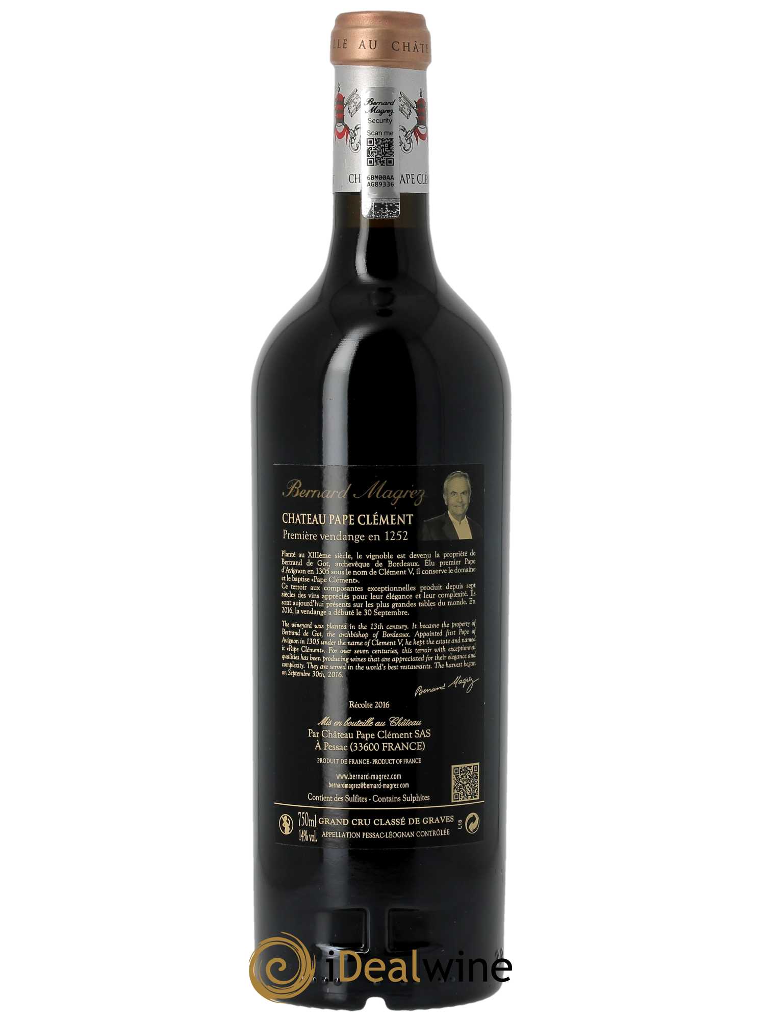 Château Pape Clément Cru Classé de Graves  2016 - Lot de 1 Bouteille