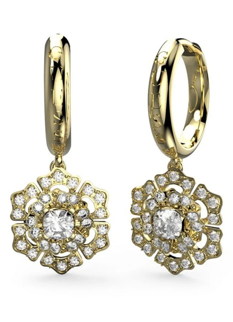 Orecchini a cerchio con cristalli GUESS JUBE04559JWYGT-U