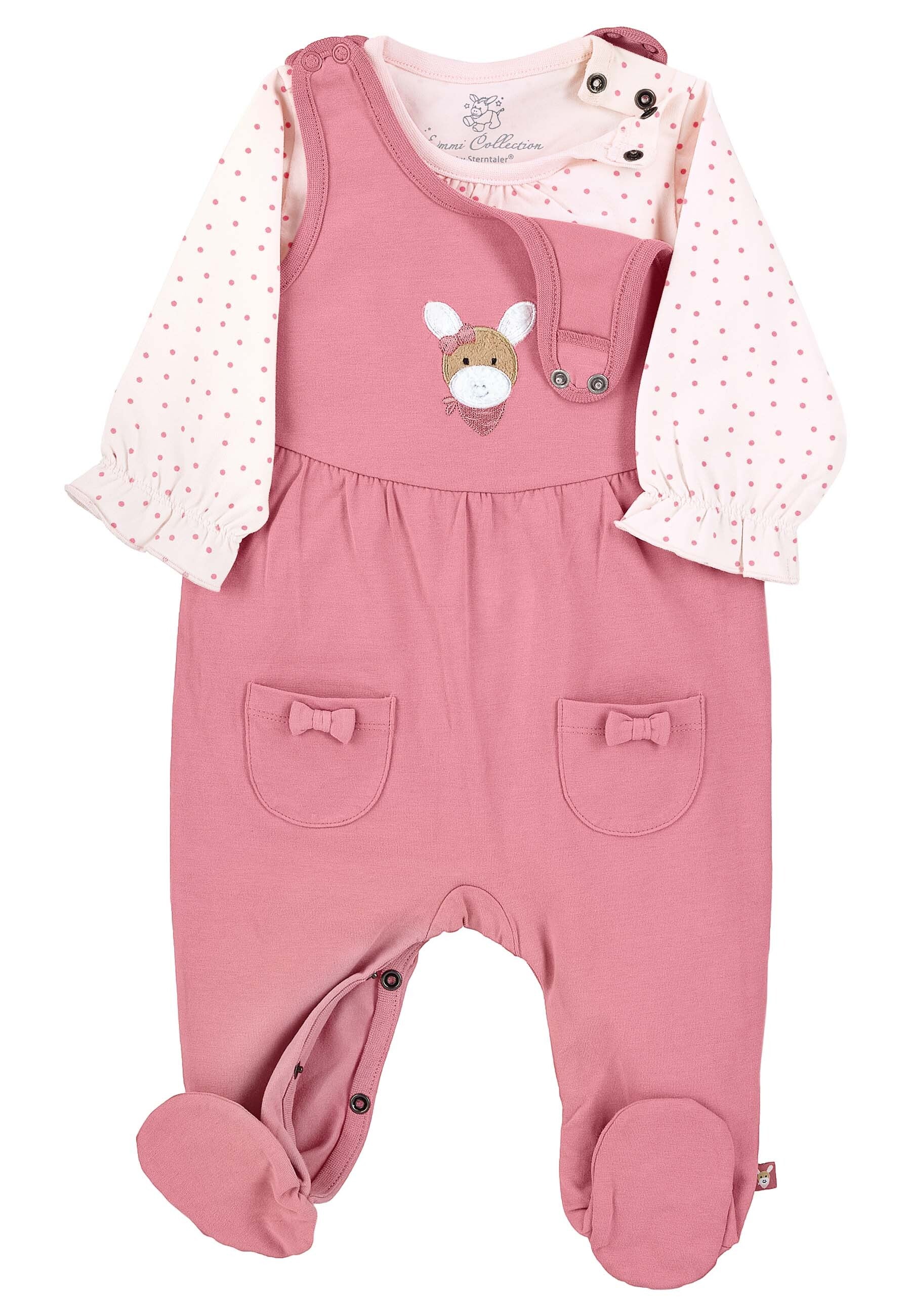 GOTS Strampler-Set Jersey Esel Emmi Girl mit Stick