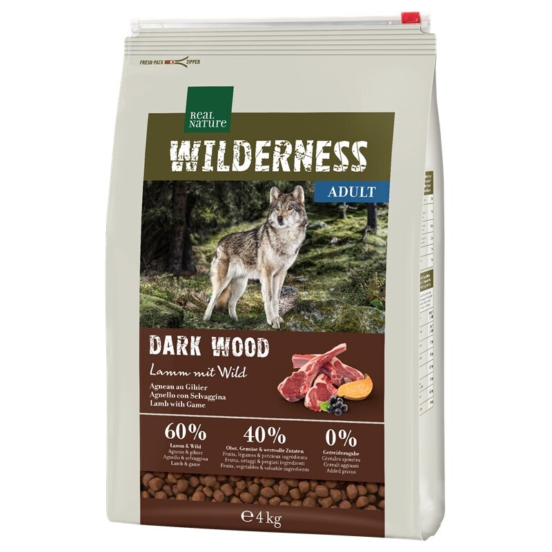 REAL NATURE Hundetrockenfutter REAL NATURE WILDERNESS Dark Wood Lamm mit Wild 4 kg