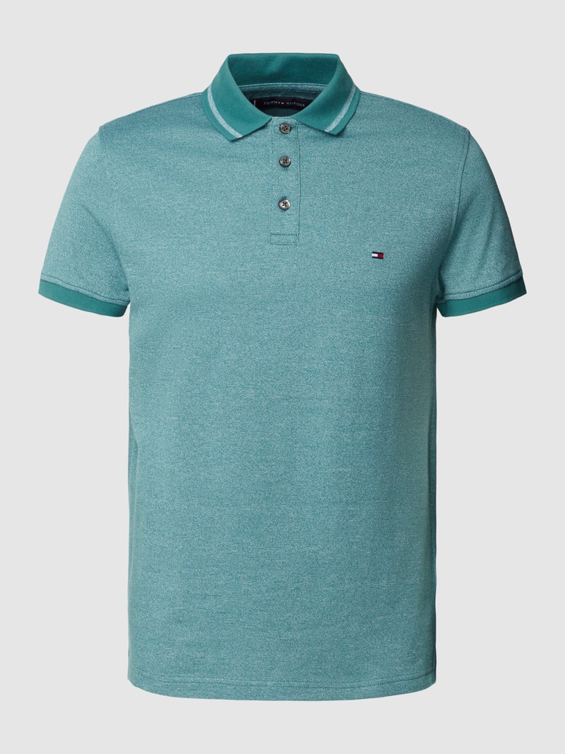 Poloshirt mit Logo-Stitching Modell 'PRETWIST' in petrol
