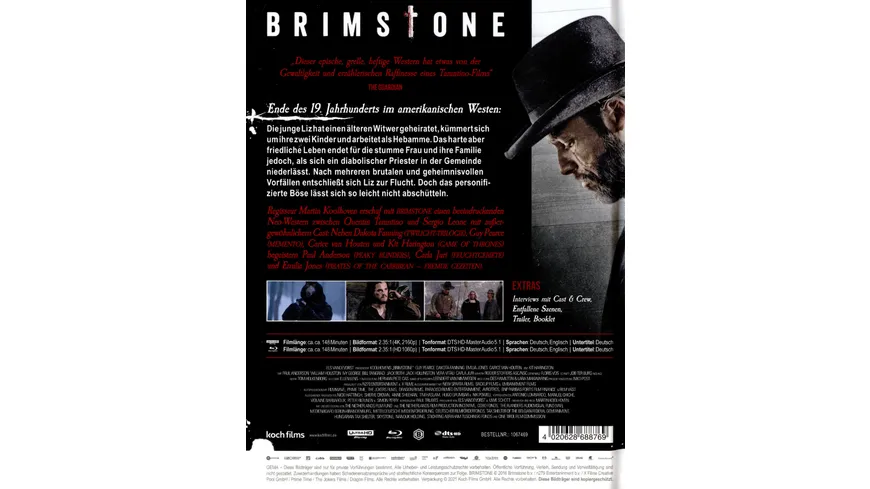 Brimstone - Mediabook  (4K Ultra HD) (+ Blu-ray) (+ CD)
