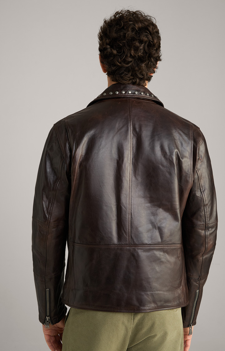 Lederjacke Alezis in Dunkelbraun