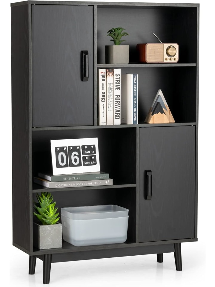 COSTWAY Bücherschrank in Schwarz günstig kaufen 120 cm
