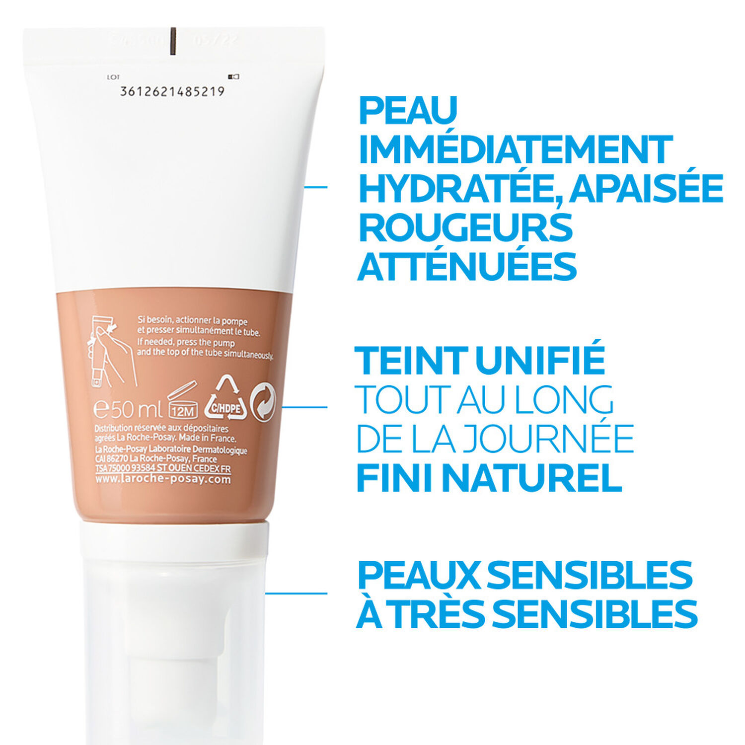 la roche-posay Toleriane Sensistive Le Teint Pour Les Peaux Sensibles à Très Sensibles. Rougeurs, Tiraillements, Picotements, Sécheresses 50 ml