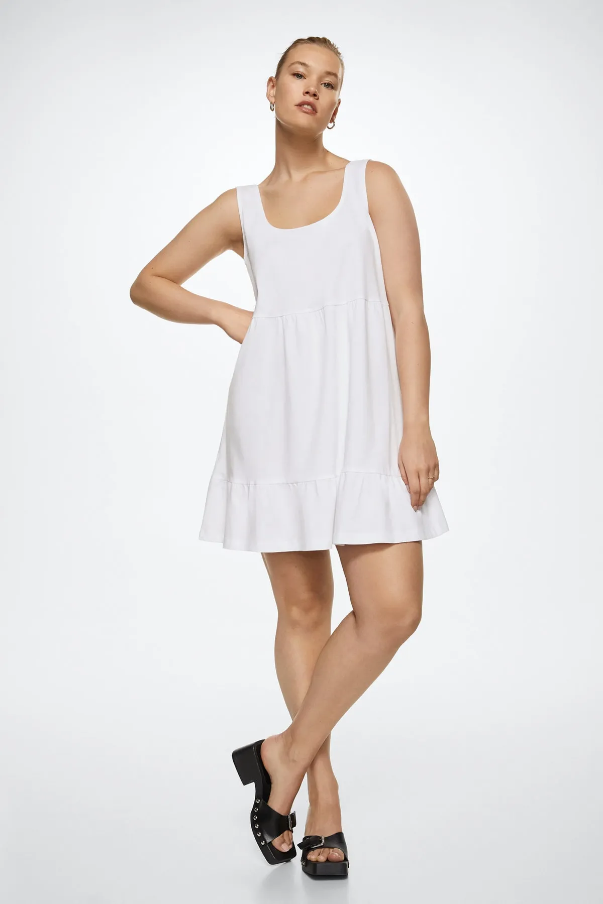 MANGO  Weißes Damenkleid 27038630