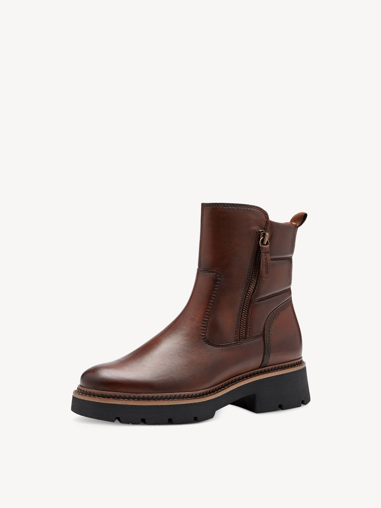 Bottine en cuir - marron