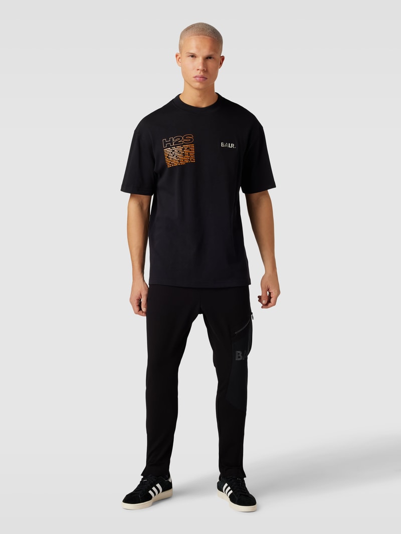 Slim Fit Sweatpants mit Mesh Modell 'Luois' in schwarz