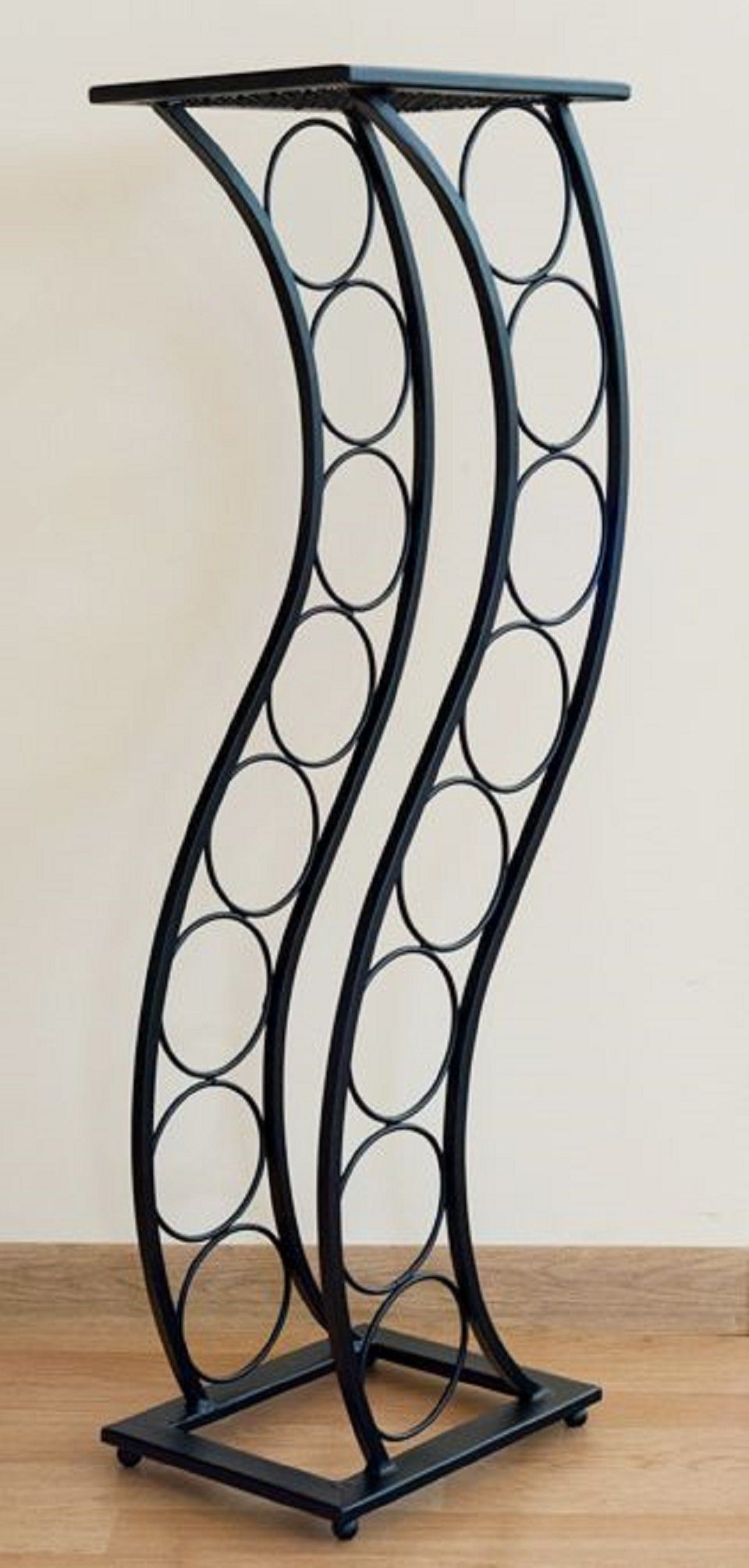 DanDiBo Weinregal Weinregal aus Metall Schwarz Blumensäule Flaschenständer Elegance 80 cm Flaschenhalter Blumenständer