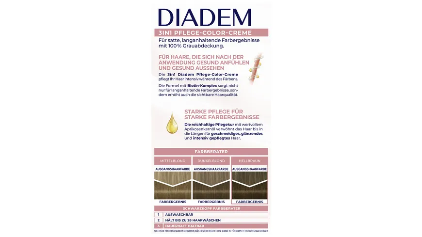 DIADEM 3in1 Pflege-Color-Creme 717 - hellbraun