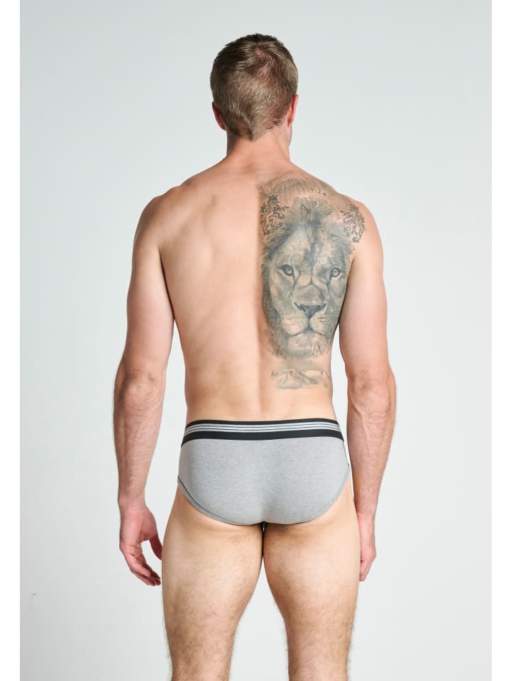 Jockey Slips Cotton Stretch 3 Stück in Grau/Schwarz günstig kaufen