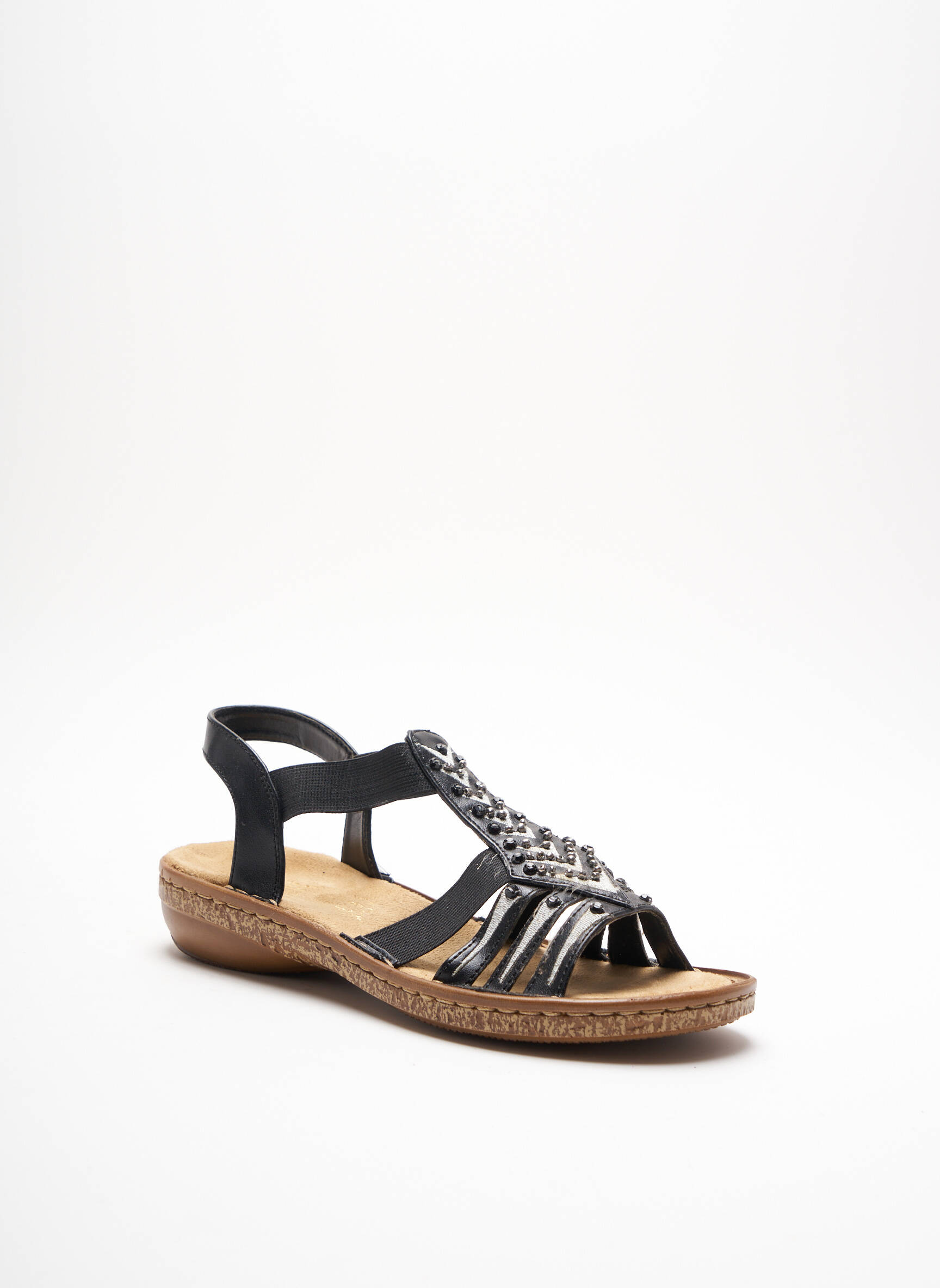 Rieker Sandales Nu Pieds Femme couleur noir