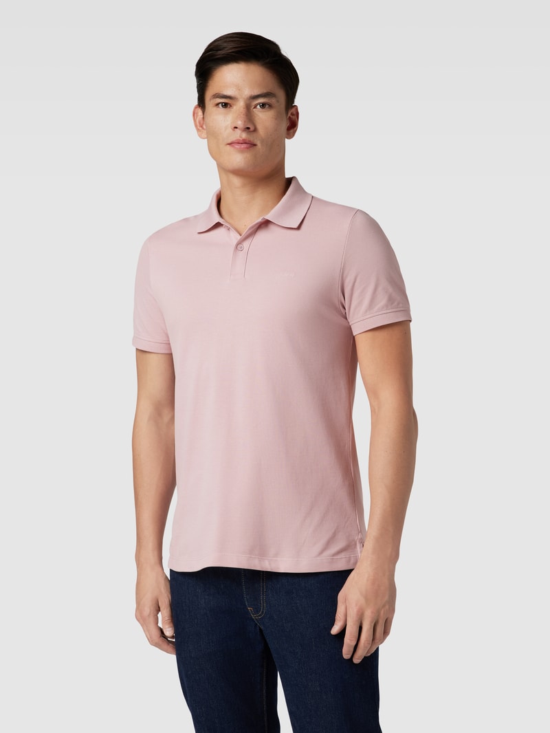 Poloshirt mit Label-Stitching in pink