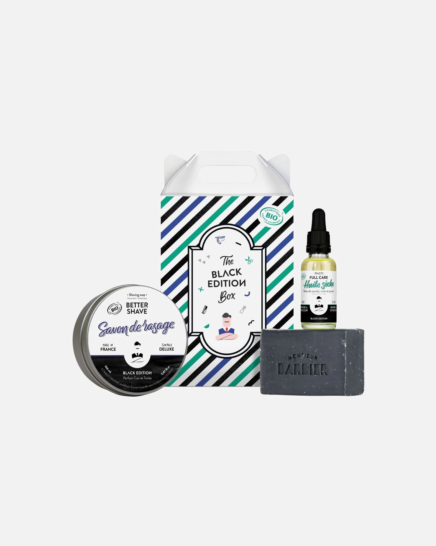 Sada na úpravu vlasov Monsieur Barbier – ČIERNA EDÍCIA BOX