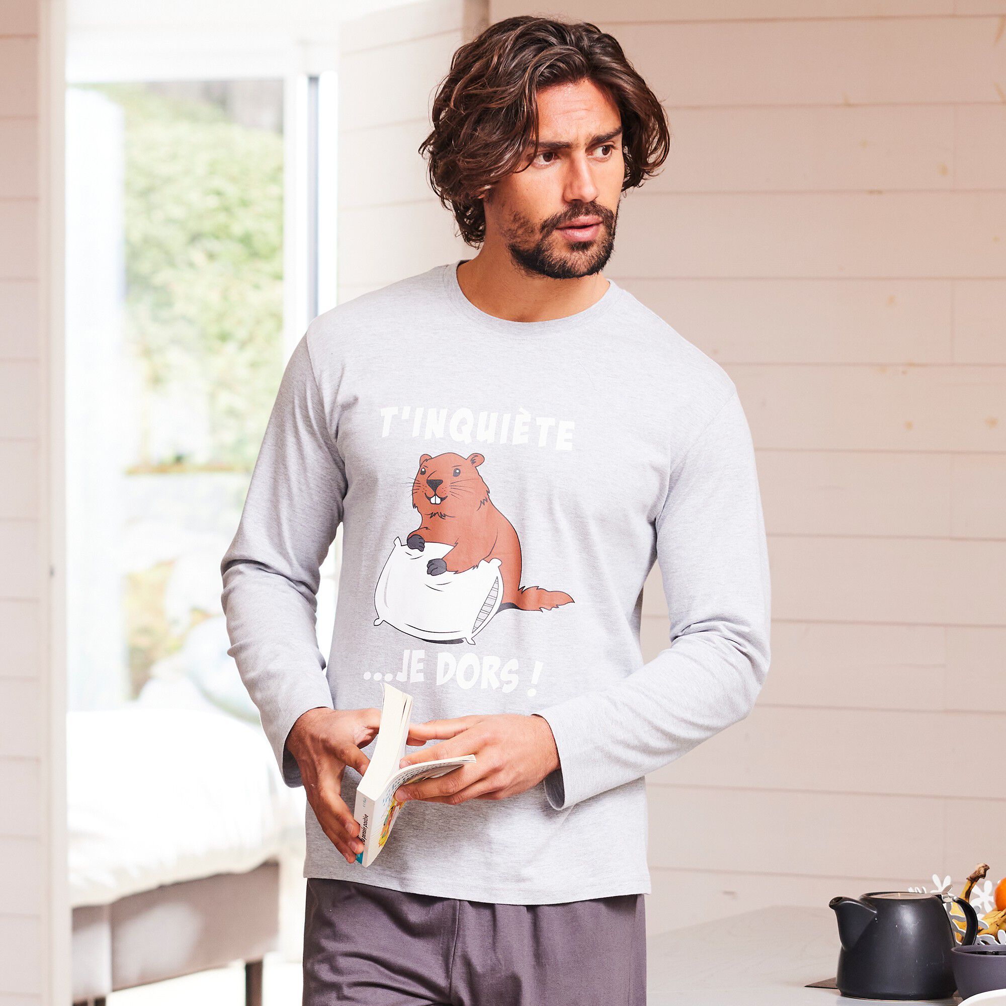 Pyjama pantalon manches longues Marmotte