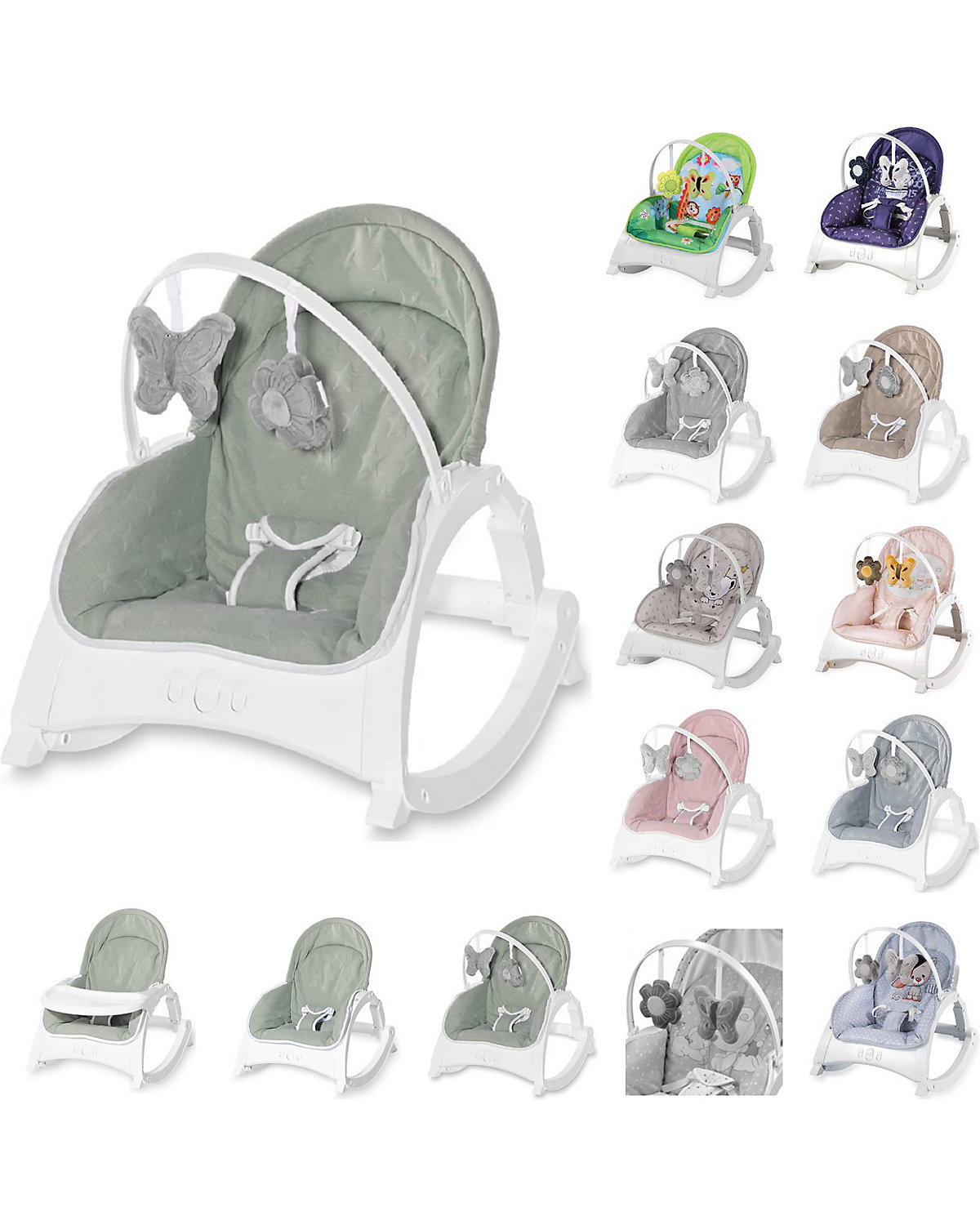 Babywippe ALEX 3 in 1 Tisch Vibrationsfunktion, 4 Melodien Babywippen