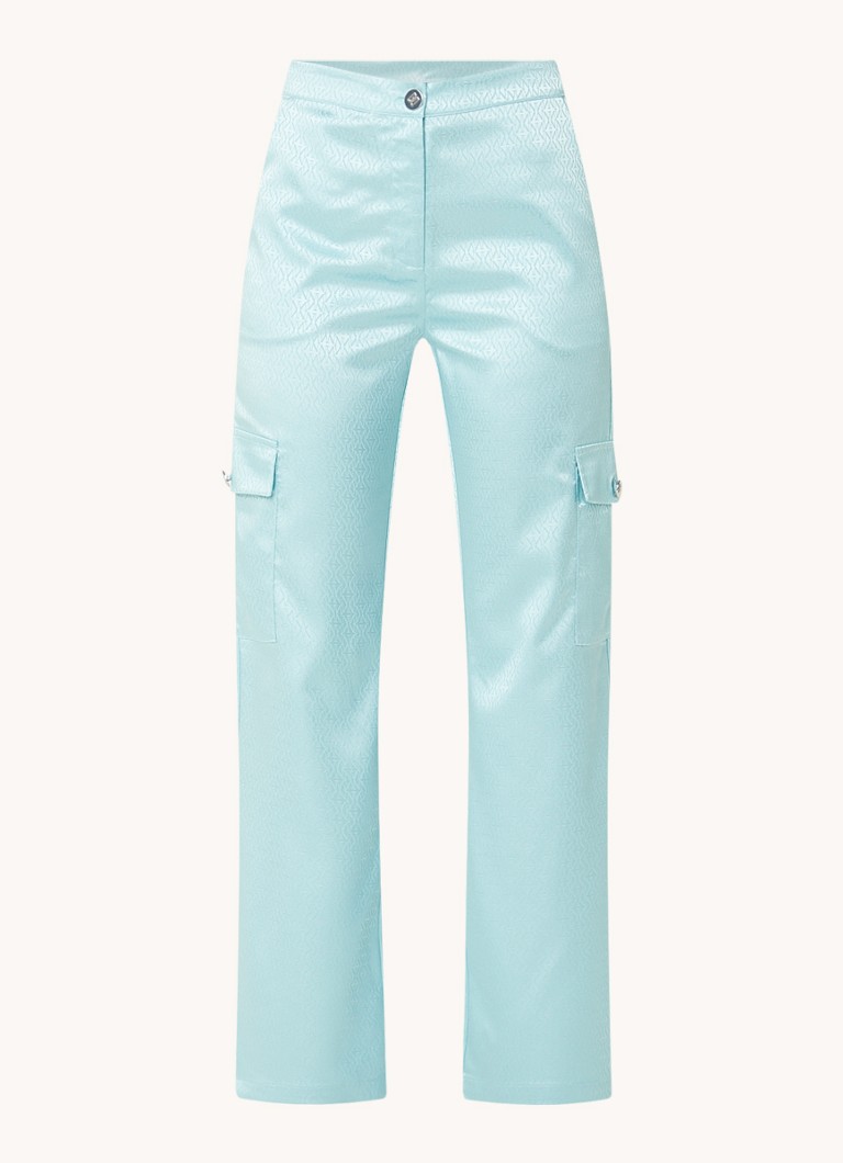 Pantaloni NIKKIE Bangkok cu imprimeu și talie înaltă, drepți