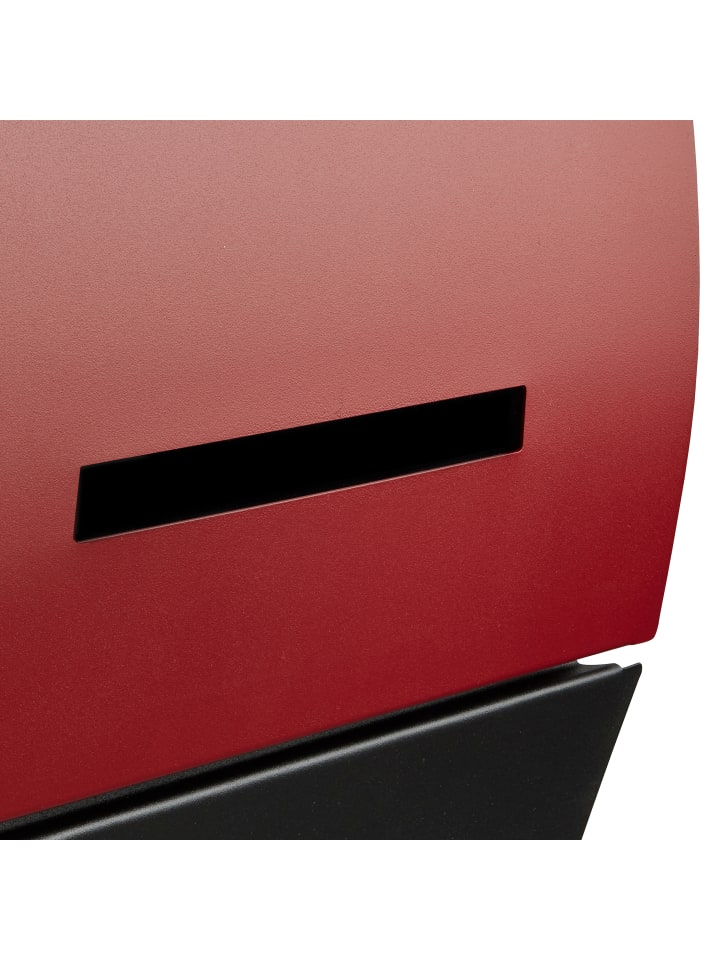 relaxdays Briefkasten Zeitungsfach in Schwarz Rot günstig kaufen onesize