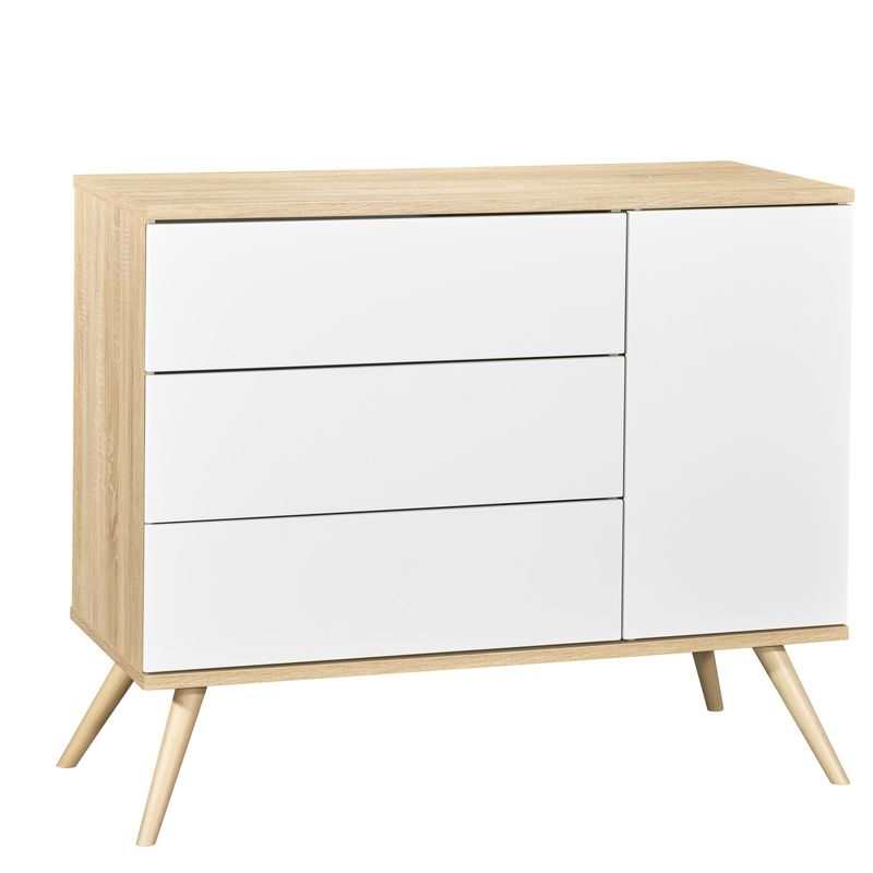 Commode 1 porte et 3 tiroirs Seventies