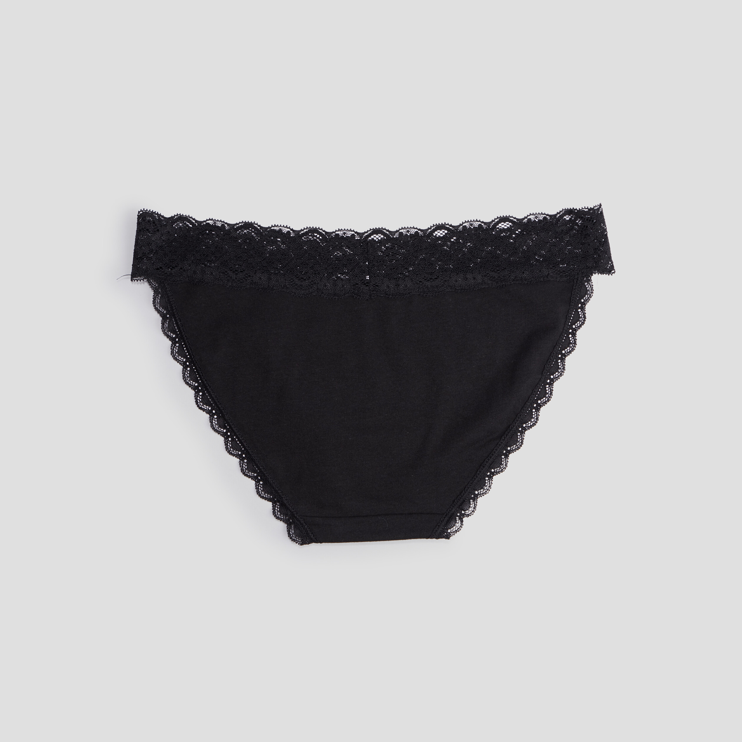 Lot 3 culottes en coton détail dentelle noir femme | La Halle