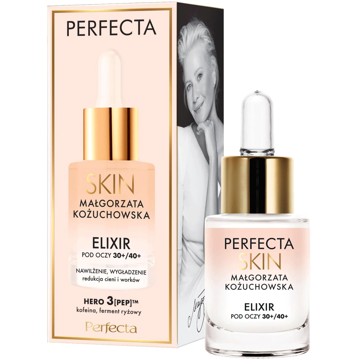 „Perfecta Skin“ (Małgorzata Kożuchowska) Drėkinamasis ir lyginamasis paakių ir vokų eliksyras 30+/40+